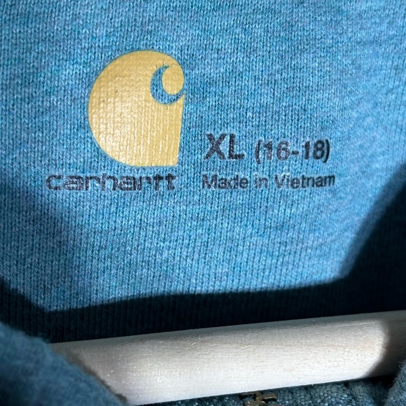 Carhartt Muted Green Teal FULL ZIP Hoodie – Women’s XL (16–18) - Picture 6 of 13